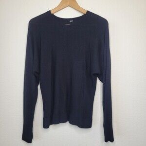 LULULEMON Cashlu Knit Pullover Sweater Thumbholes Black womens Size 4-6? W3DZCS